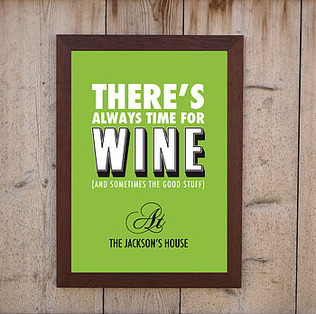 Personalised 'Always Time For White Wine' Print, 4 of 5