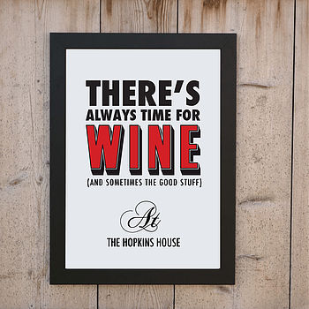 Personalised 'Always Time For Red Wine' Print, 5 of 5