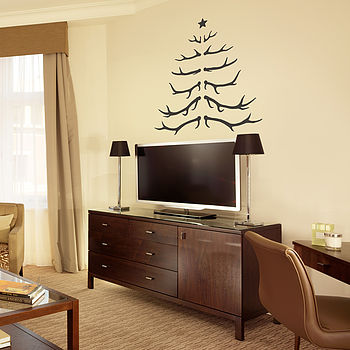 Antler Christmas Tree Wall Sticker, 5 of 8