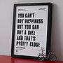 'You Can't Buy Happiness' Screen Print, thumbnail 4 of 6