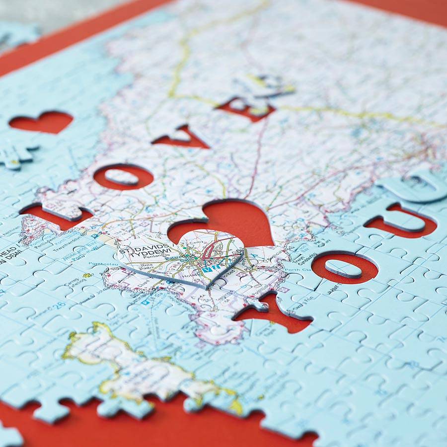 Personalised Location 'Love You' Map Jigsaw, 1 of 7