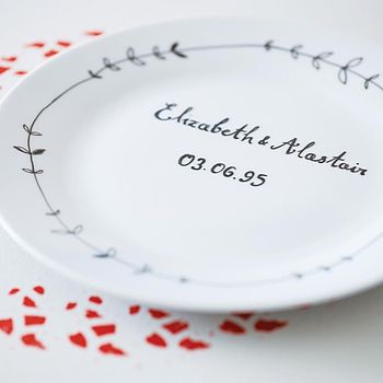 Personalised Hand Illustrated Wedding Plate, 2 of 11