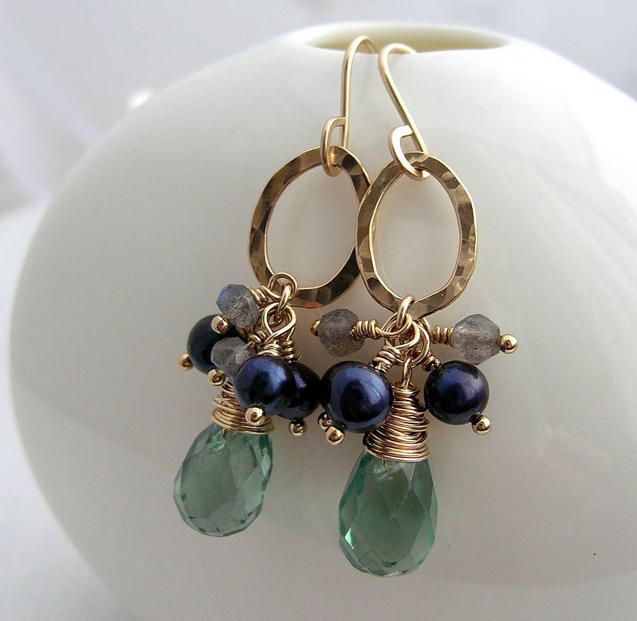 green stone drop earrings by sarah hickey | notonthehighstreet.com