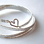 Hammered Spiral Bangle With Gold Heart, thumbnail 3 of 5