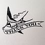 'Thank You' Swallow Design Greetings Card, thumbnail 3 of 3