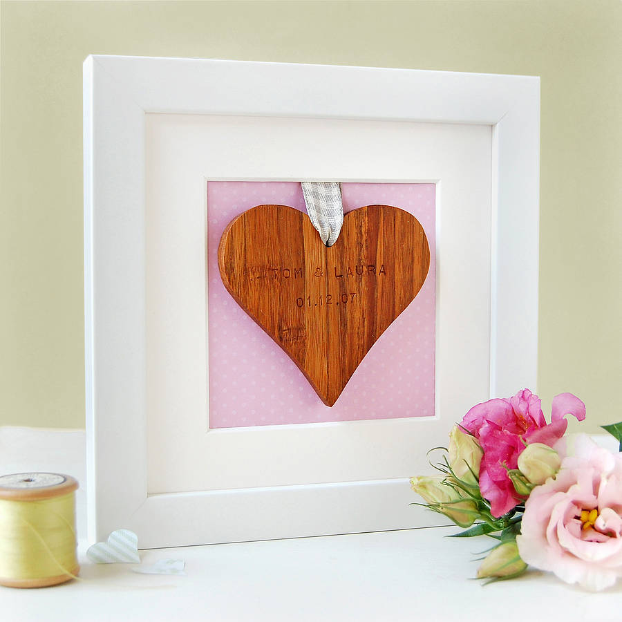 Personalised Wedding Framed Heart Keepsake By Clara and Macy