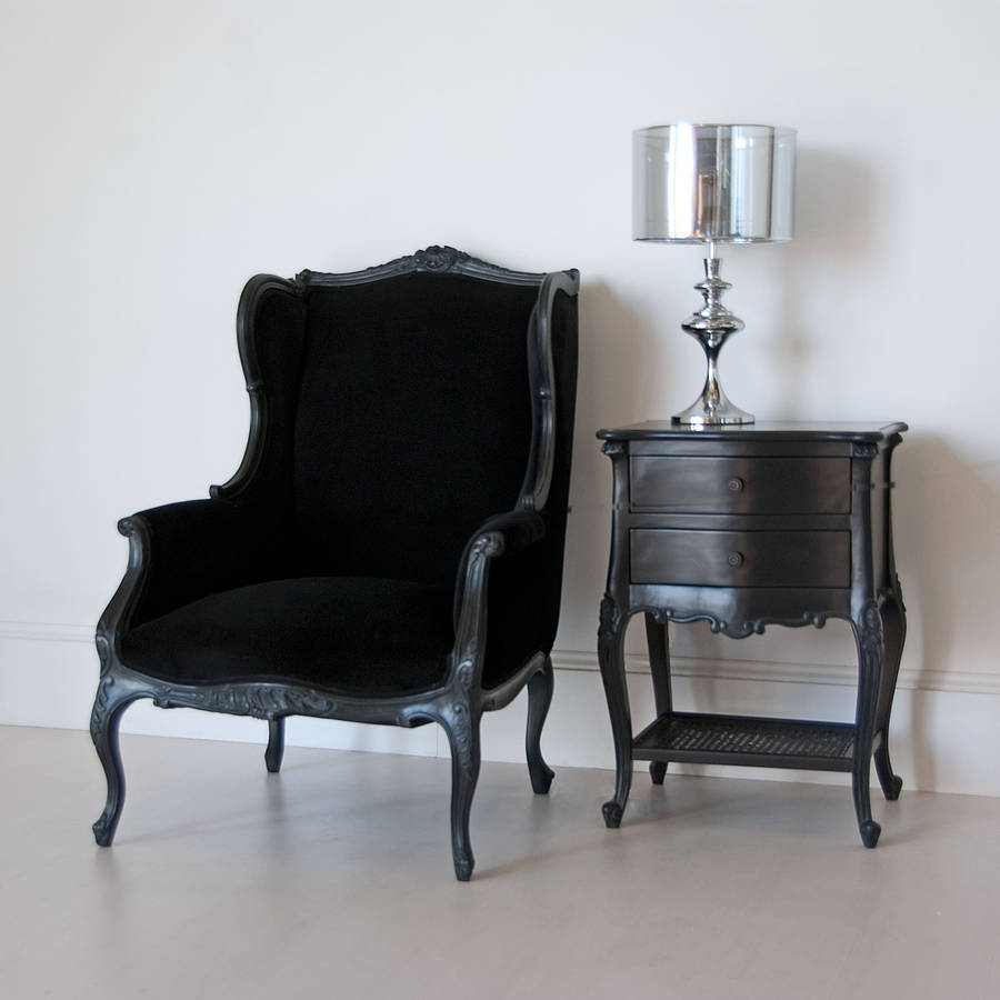 Black French Wingback Chair By Out There Interiors