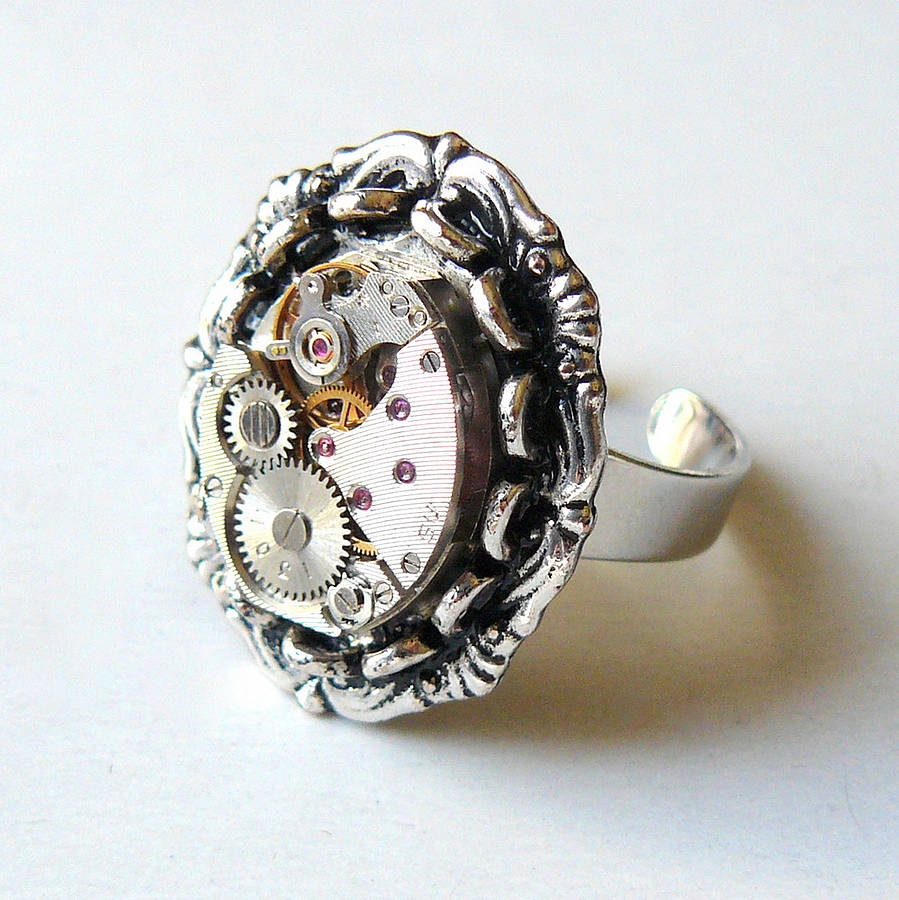Silver Watch Movement Ring By Pennyfarthing Designs