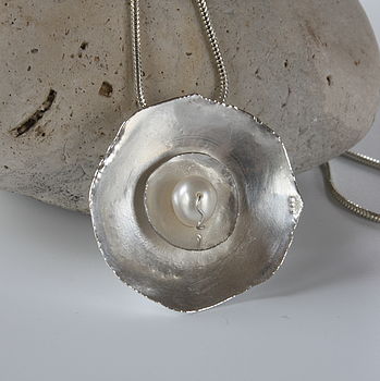 Handmade Silver Pearl Necklace, 2 of 7