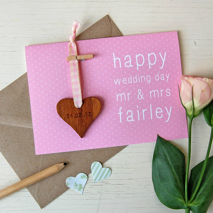 personalised wedding keepsake heart card by clara and macy ...