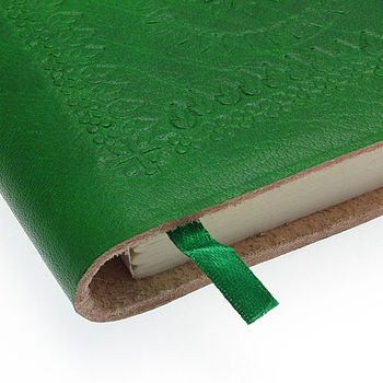 Mini Emerald Green Embossed Leather Notebook, 2 of 5