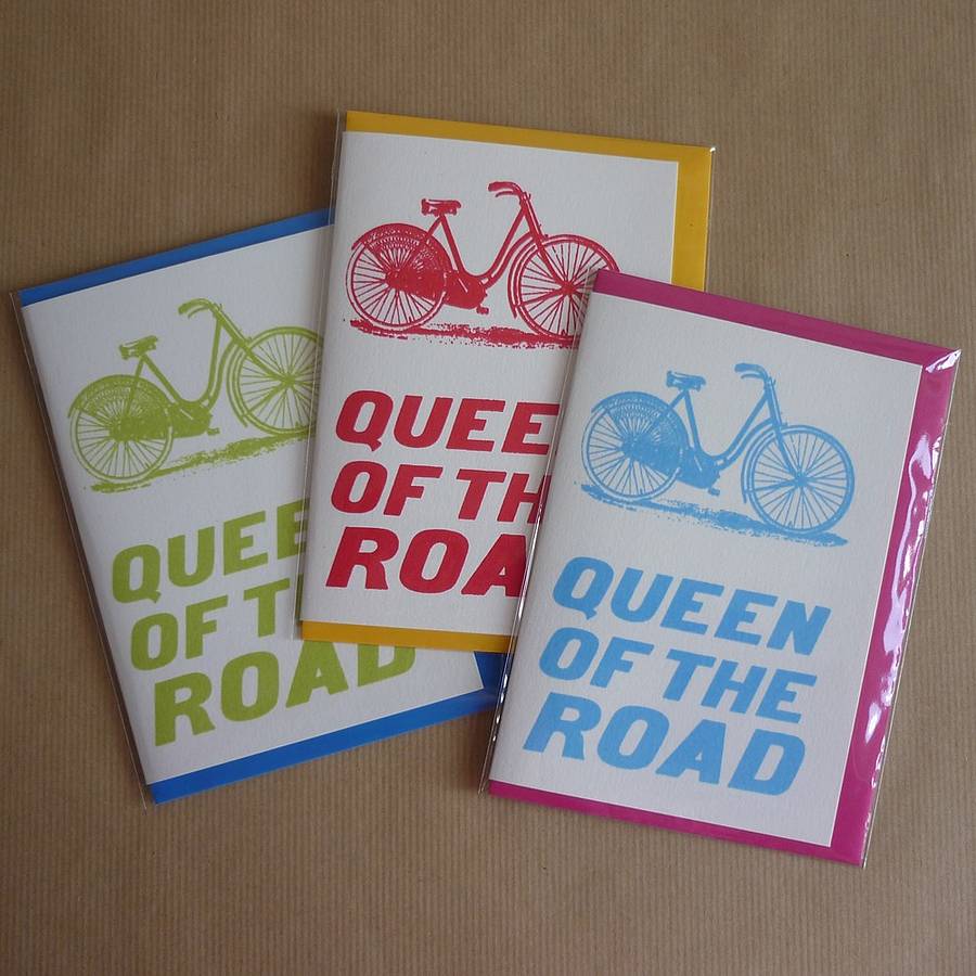 'queen of the road' bicycle card by mr.ps | notonthehighstreet.com