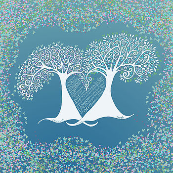 Personalised Corelli Trees Wedding Print, 3 of 3