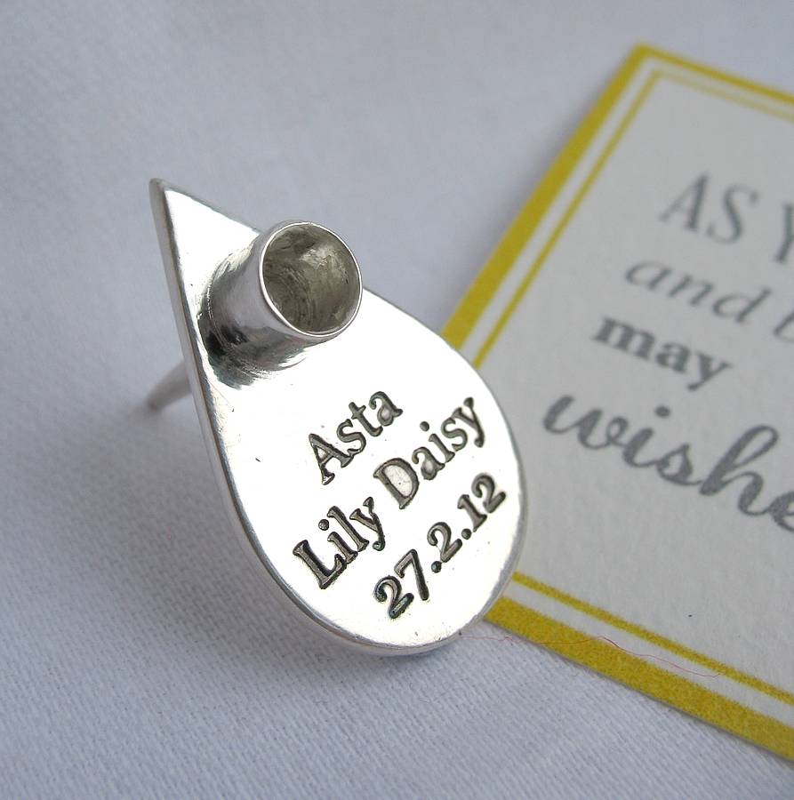 Personalised Teardrop Birthday Candle Holder By Neatly Does It Silver 4057