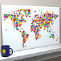 Flowers Map Of The World Art Print, thumbnail 1 of 3