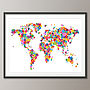 Flowers Map Of The World Art Print, thumbnail 3 of 3