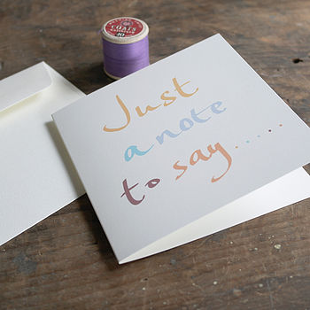 'Just To Say' Personalisable Note Card, 4 of 5
