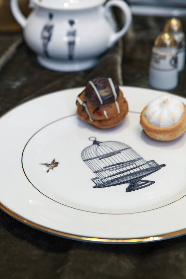 birdcage and bird bone china plate by melody rose