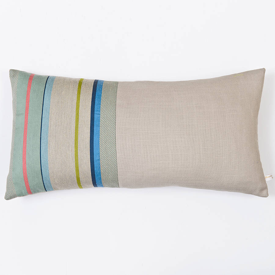 Aldeburgh Stripe Woven Cushion Cover, 1 of 2