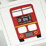 New Baby Card: Personalised Red Bus, thumbnail 2 of 6