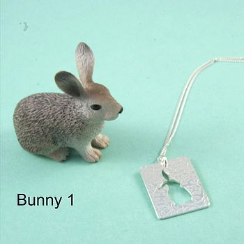 Sterling Silver Bunny Silhouette Pendant, 4 of 9