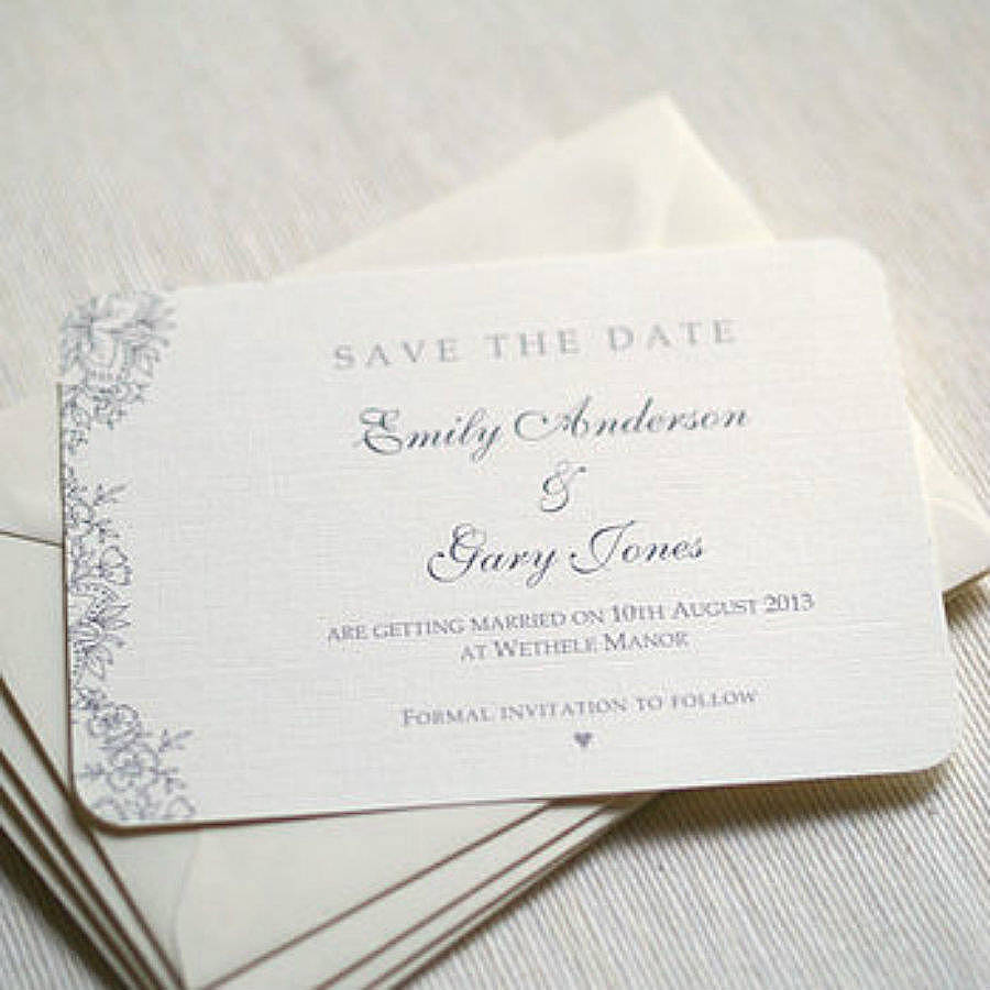 'vintage lace' wedding save the date cards by beautiful