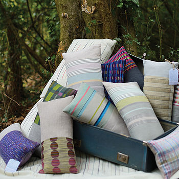 Aldeburgh Stripe Woven Cushion Cover, 2 of 2