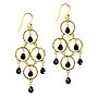 Cosima Earrings Gold And Black Onyx, thumbnail 1 of 3