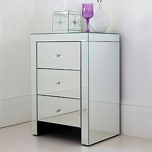 Three Drawer Mirrored Bedside Table By Out There Interiors Three Drawer Mirrored Bedside Table By Out There Interiors Notonthehighstreet