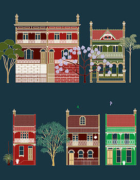 Sydney Terraced Houses Art Print, 2 of 2