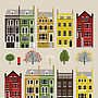 London Row Houses Art Print, thumbnail 3 of 6
