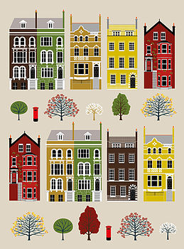 London Row Houses Art Print, 3 of 6