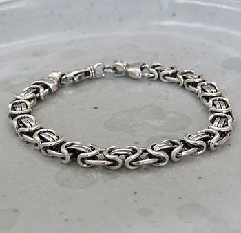 Men's Heavy Silver Chain Detail Bracelet, 2 of 4