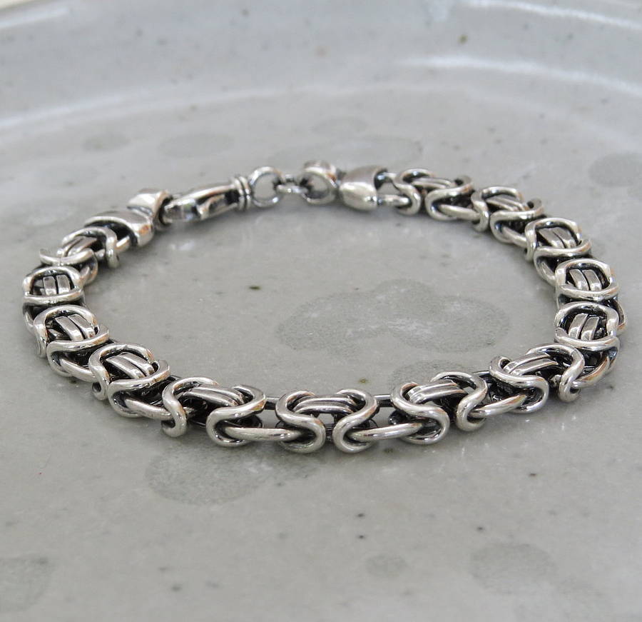 men's heavy silver chain detail bracelet by hurleyburley man ...