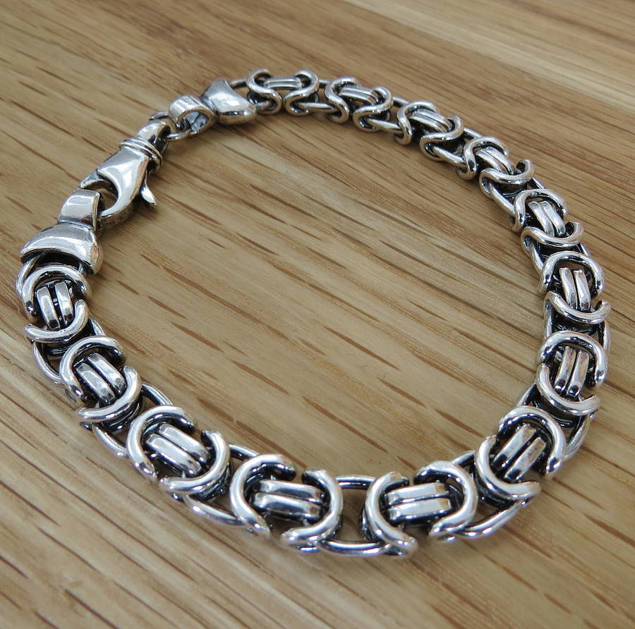 men's heavy silver chain detail bracelet by hurleyburley man ...