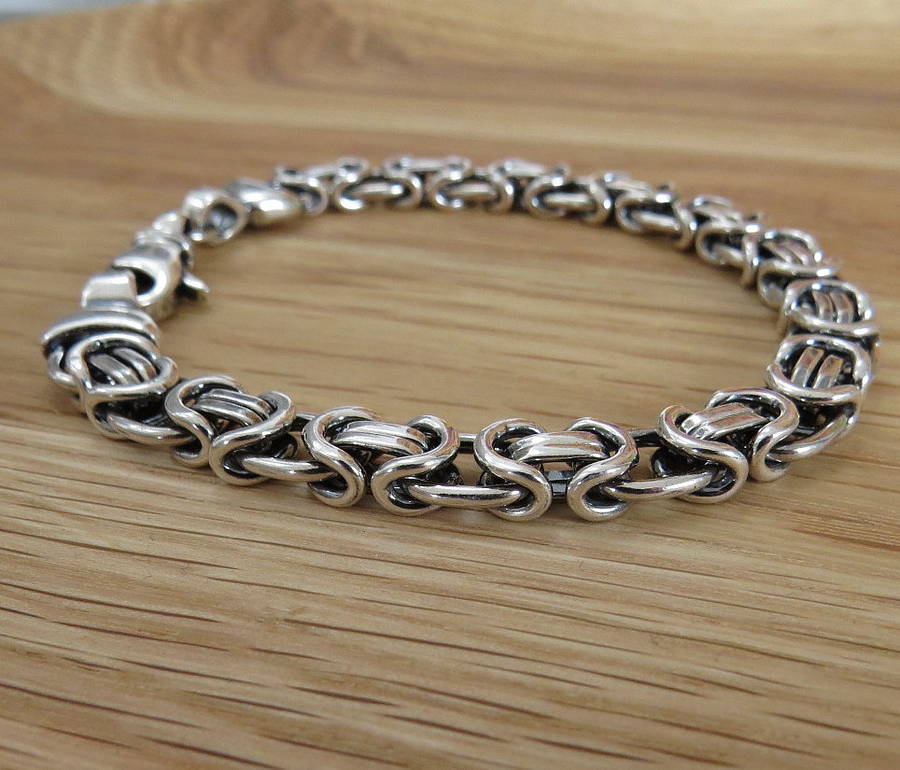 men's heavy silver chain detail bracelet by hurleyburley man ...