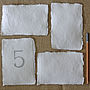 Handmade Cotton Rag Paper Torn Edges For Table Numbers, thumbnail 1 of 5