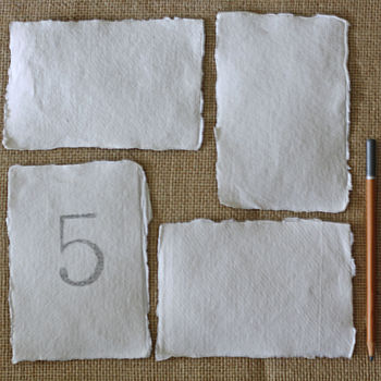Handmade Cotton Rag Paper Torn Edges For Table Numbers, 8 of 10