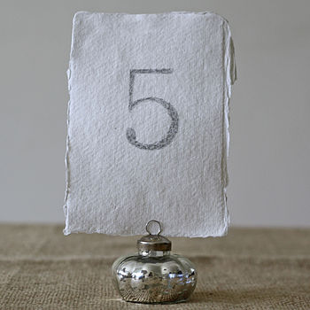 Handmade Cotton Rag Paper Torn Edges For Table Numbers, 4 of 5