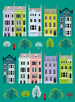 London Row Houses Art Print, 4 of 6
