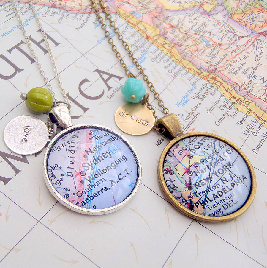 Personalised Location Map Pendant Necklace, 1 of 6