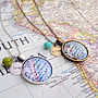 Personalised Location Map Pendant Necklace, thumbnail 3 of 6