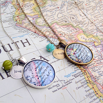 Personalised Location Map Pendant Necklace, 3 of 6