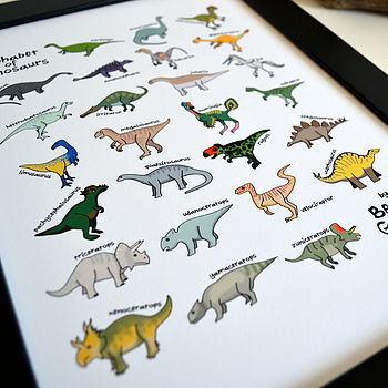 Dinosaur Alphabet Art Print Unframed, 3 of 6