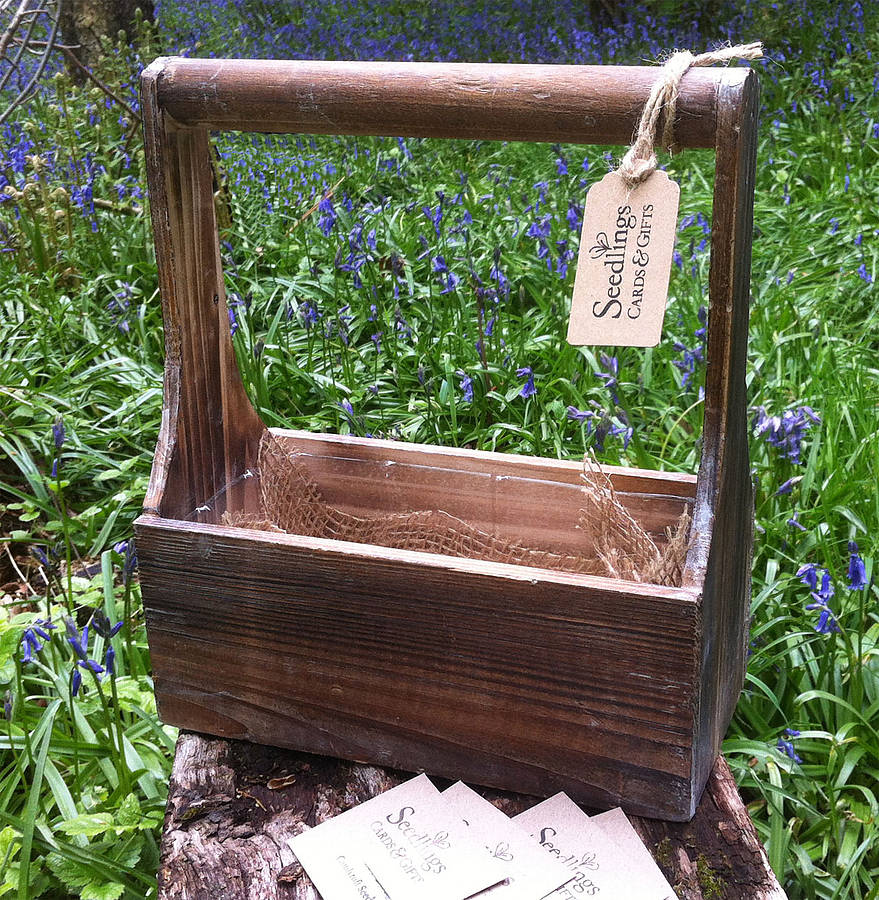 Rustic Seed Box With Seeds By Seedlings Cards & Gifts 