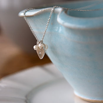 Personalised Silver Heart And Pearl Necklace, 5 of 5