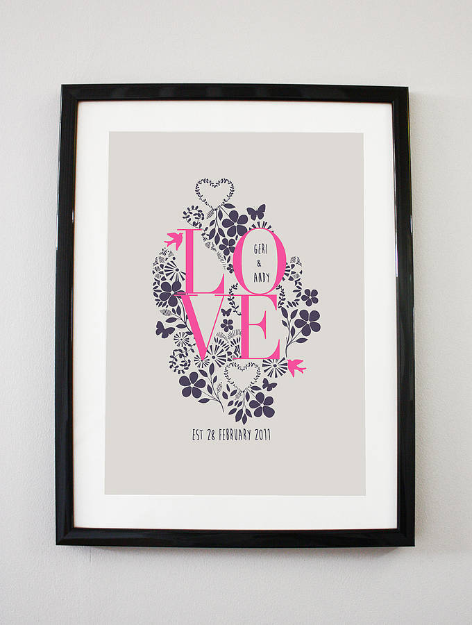 Personalised Iconic Love Print By Geri loves Emi Paper Co ...