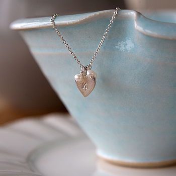Personalised Silver Heart And Pearl Necklace, 3 of 5