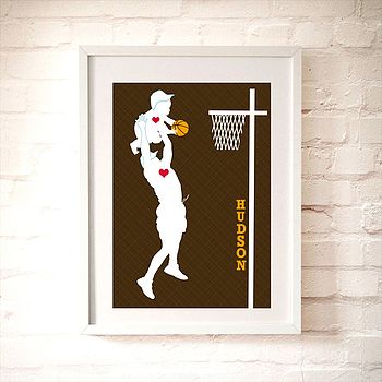 Father And Son Playing Basketball Print, 2 of 3