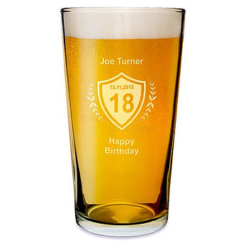 Personalised Etched Beer Glass, 3 of 3